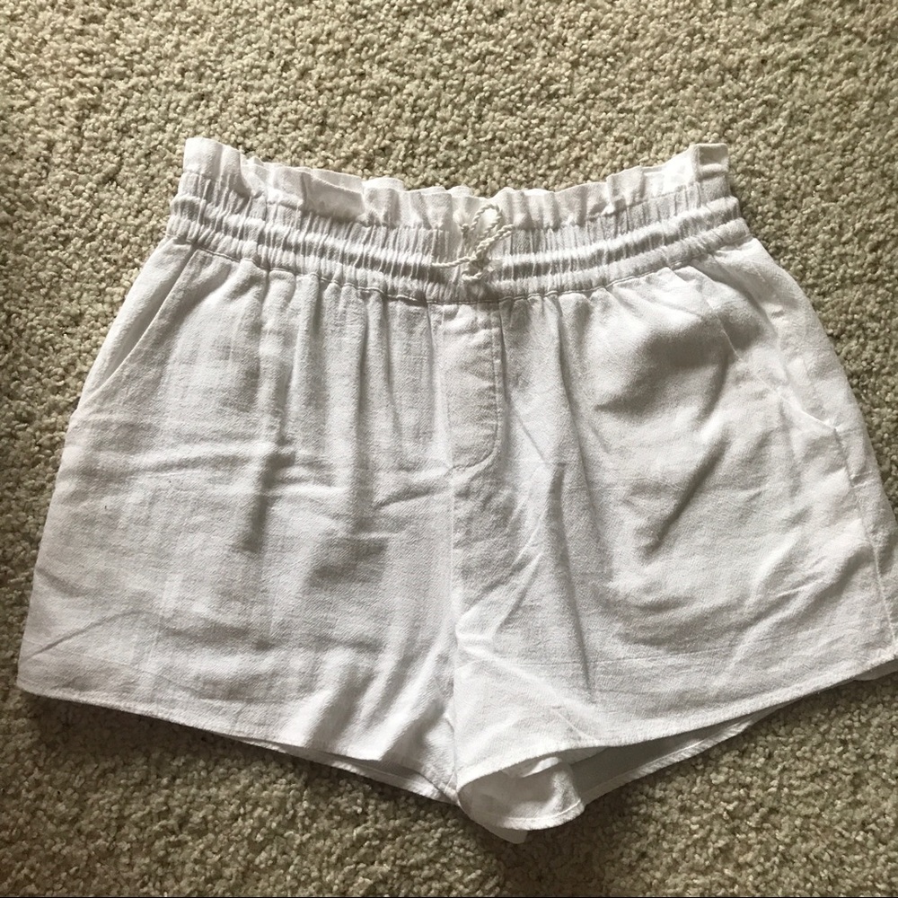 Abound White PaperBag Waisted Shorts